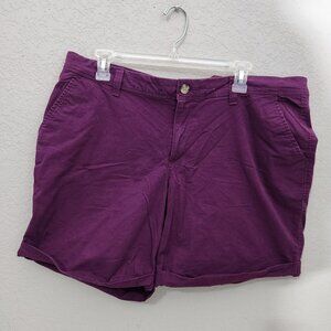 Old Navy Womens Purple Chino Shorts Size 16 Cotton Blend